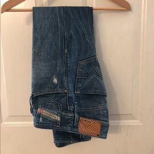 Distressed Diesel Matic Stretch Straighleg Jeans